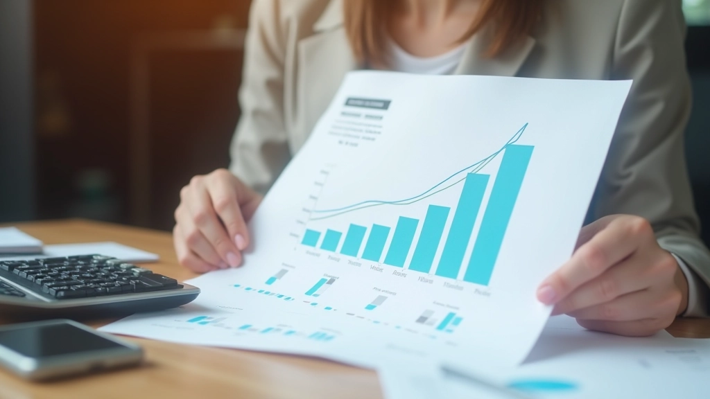 Graphique de croissance des revenus mensuels sur un tableau de bord avec courbe ascendante