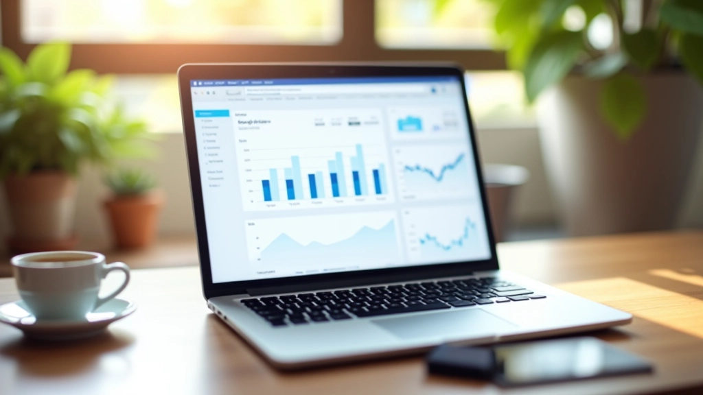 Ordinateur portable affichant un tableau de bord d'affiliation avec graphiques de revenus en temps réel